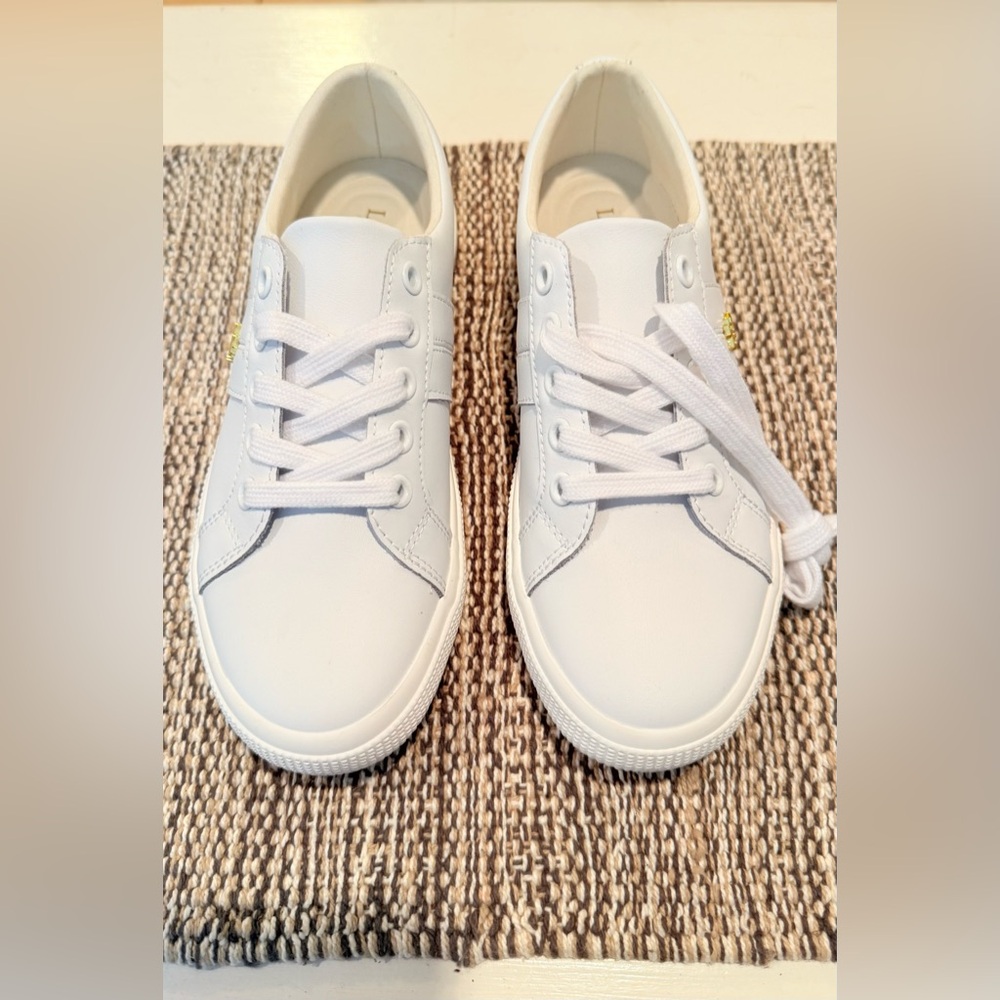 Lauren Ralph Lauren Janson II Leather Sneakers - White - Women's Size 6 - New - Picture 3 of 6